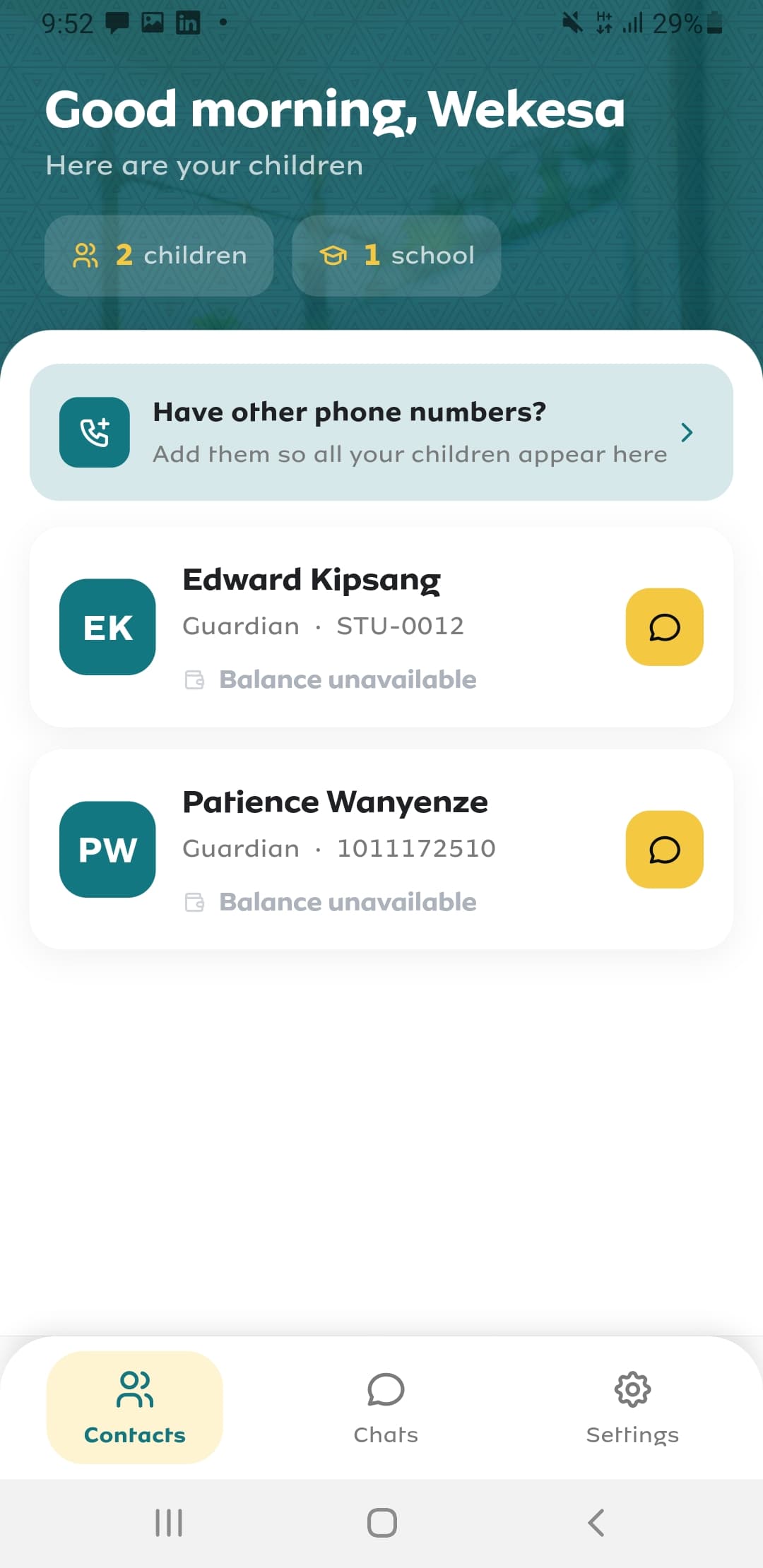 HelloBooth parent app students list
